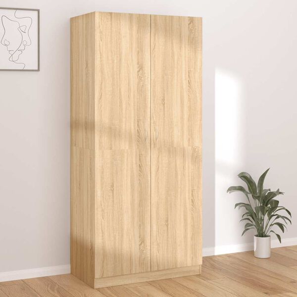 800633 vidaXL Wardrobe Sonoma Oak 90x52x200 cm Chipboard