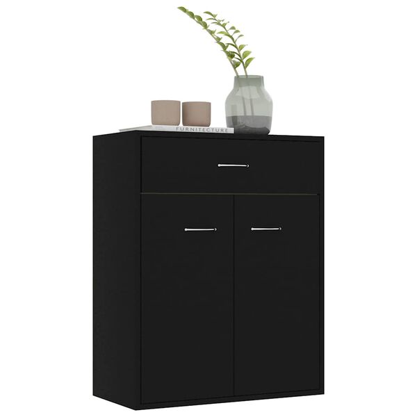 800712 vidaXL Sideboard Black 60x30x75 cm Chipboard