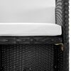 vidaXL Вуличний Обідній Комплект 13 Од. з Подушками Чорний Поліротанг