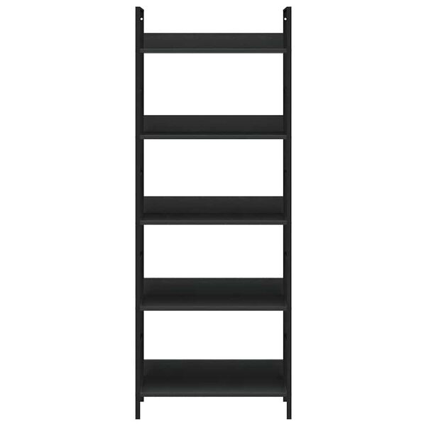 288226 vidaXL 5-Layer Book Shelf Black 60x27,6x158,5 cm Chipboard