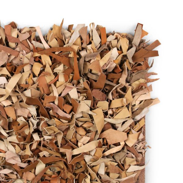 vidaXL Ворсистий Килимок Світло-Коричневий 120x170 см Натуральна Шкіра