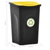 vidaXL Відро для Сміття з Відкидною Кришкою Чорний/Жовтий 50 л