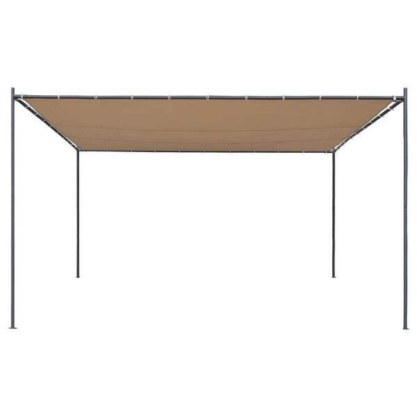 vidaXL Альтанка з Плоским Дахом Бежевий 4x4x2,4 м