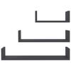 800200 vidaXL Wall Display Shelf 3 pcs Grey Chipboard