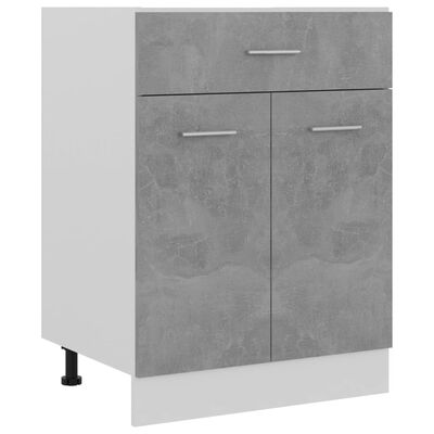 vidaXL Нижня шафа з шухлядою Сірий бетон 60x46x81,5 см ДСП