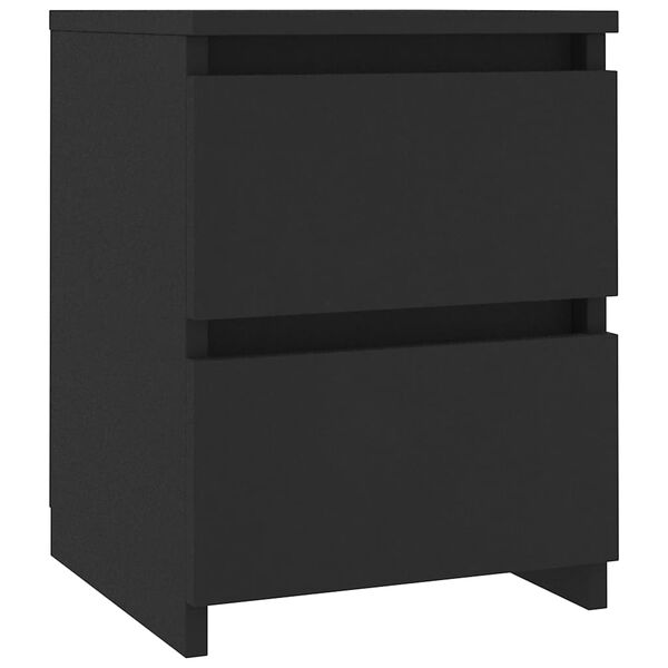 800516 vidaXL Bedside Cabinets 2 pcs Black 30x30x40 cm Chipboard