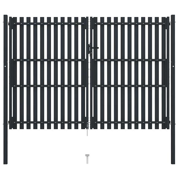vidaXL Двостулкові ворота Антрацит 306x200 см Сталь