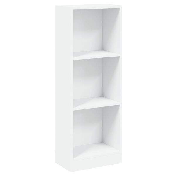 800828 vidaXL 3-Tier Book Cabinet White 40x24x108 cm Chipboard