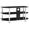 vidaXL Тумба під телевізор Чорний 96x46x50 см Загартоване скло