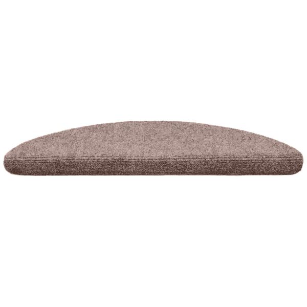 vidaXL Самоклеючі Сходові Килимки 15 шт Коричневий 56x17x3 см Голкопробивне Неткане Полотно