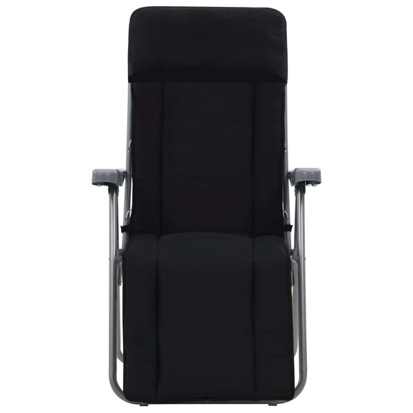 vidaXL Розкладні садові стільці з матрацами 2 шт Чорний