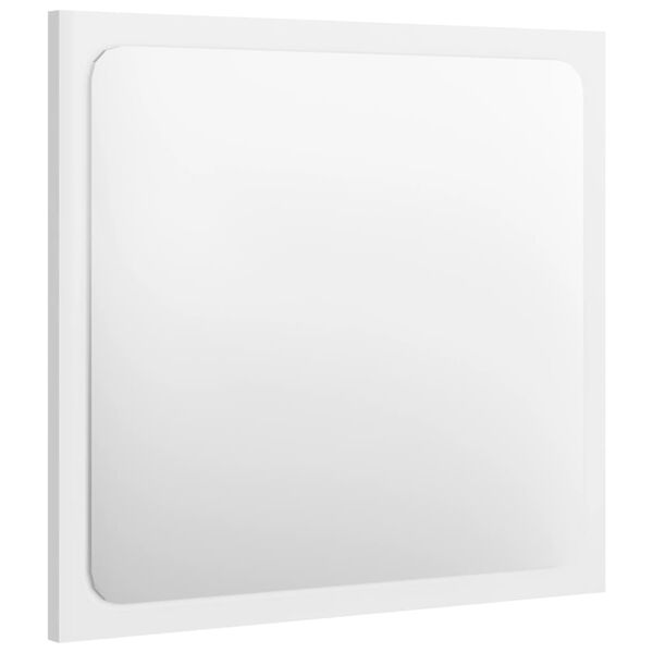804603 vidaXL Bathroom Mirror High Gloss White 40x1,5x37 cm Chipboard