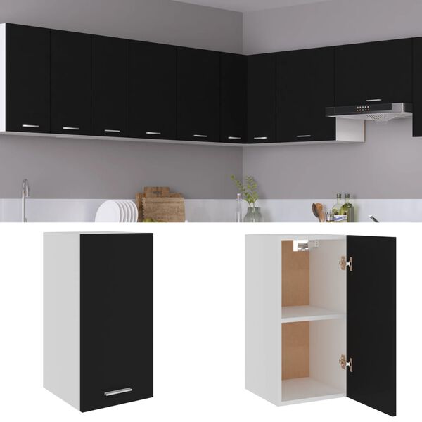 801245 vidaXL Hanging Cabinet Black 29,5x31x60 cm Chipboard