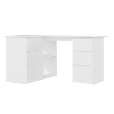 vidaXL Кутовий письмовий стіл Білий 145x100x76 см ДСП