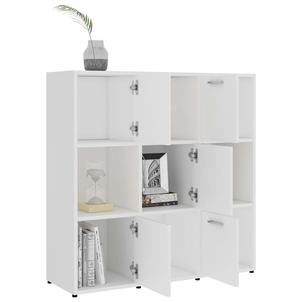 vidaXL Книжкова шафа Білий 90x30x90 см ДСП