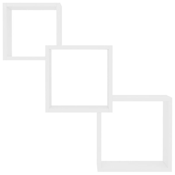 800270 vidaXL Cube Wall Shelves White 84,5x15x27 cm Chipboard