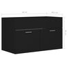 804657 vidaXL Sink Cabinet Black 80x38,5x46 cm Chipboard