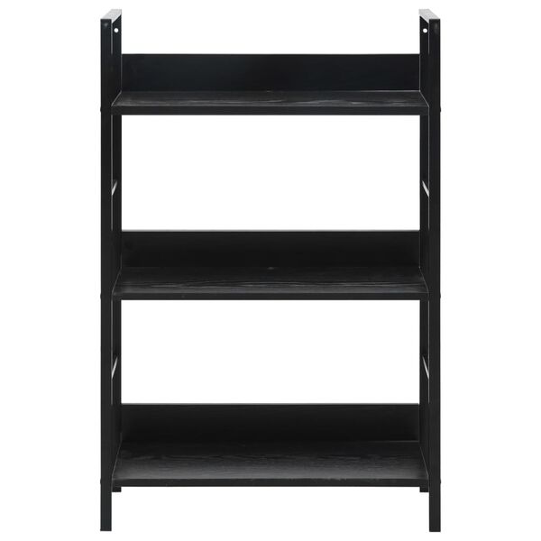 288218 vidaXL 3-Layer Book Shelf Black 60x27,6x90,5 cm Chipboard
