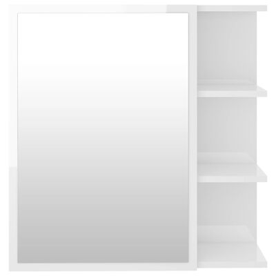 vidaXL Дзеркальна шафа для ванної Глянцевий білий 62,5x20,5x64 см ДСП