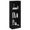 800829 vidaXL 3-Tier Book Cabinet Black 40x24x108 cm Chipboard