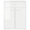 800717 vidaXL Sideboard High Gloss White 60x30x75 cm Chipboard