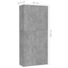 800004 vidaXL Storage Cabinet Concrete Grey 80x35,5x180 cm Chipboard