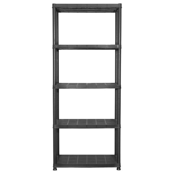 vidaXL 5-рівневий стелаж Чорний 71x38x170 см Пластик