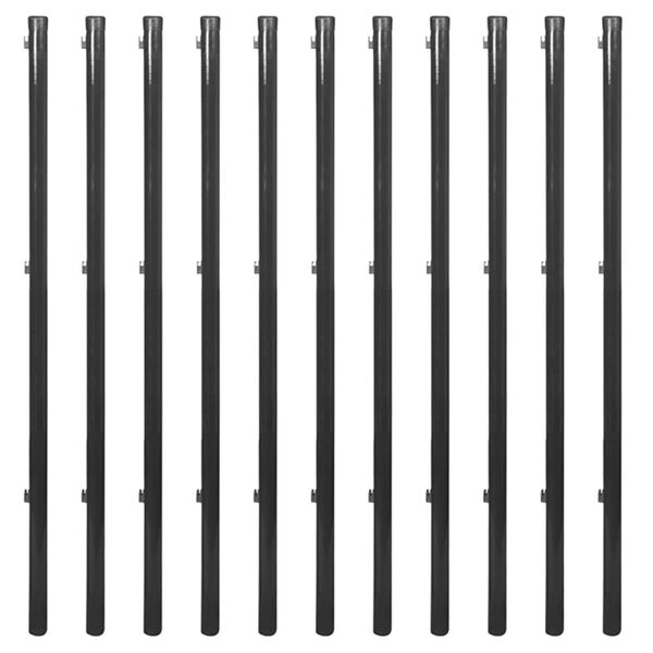 vidaXL Дротяна огорожа із шипованими анкерами Сірий 0,8x25 м