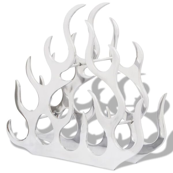 vidaXL Стійка для Вина на 11 Пляшок Сріблястий Алюміній