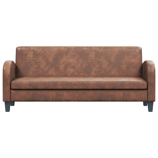 vidaXL Диван 3-місний Коричневий Штучна замша