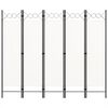 vidaXL 5-Панельна Кімнатна Перегородка Кремово-Білий 200x180 см