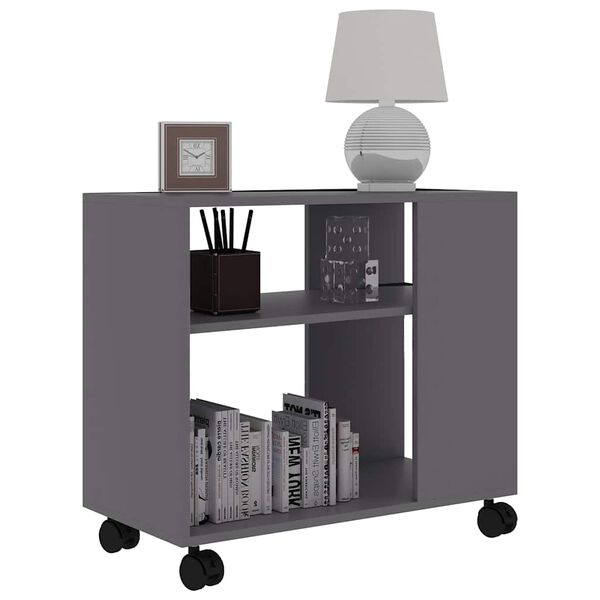 vidaXL Приставний столик Сірий 70x35x55 см Деревні пластики