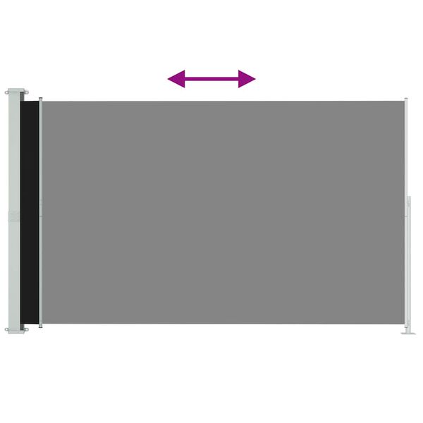 vidaXL Бічний Висувний Тент для Дворика Чорний 220x300 см