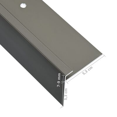 vidaXL F-Подібні Накладки на Сходи 15 шт Коричневий 90 см Алюміній