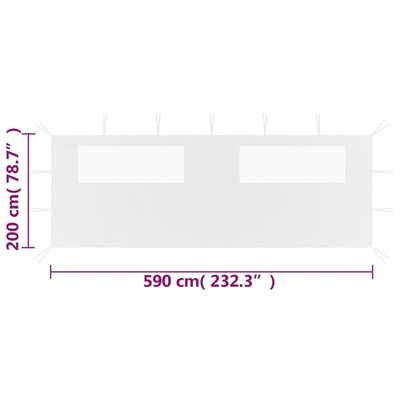 vidaXL Боковини для Альтанки з Вікнами 2 шт Білий 3x2,1 м 70 г/м²