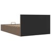 285597 vidaXL Hydraulic Storage Bed Frame Taupe Fabric 140x200 cm