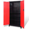vidaXL Шафа для інструментів 2 дверцят Чорний/червоний 90x40x180см Сталь