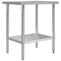 vidaXL Кухонний робочий стіл 80x60x85 см Нержавіюча сталь