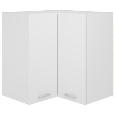 802537 vidaXL Hanging Corner Cabinet White 57x57x60 cm Chipboard