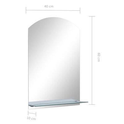 vidaXL Настінне дзеркало з поличкою 40x60 см Загартоване скло