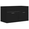 804657 vidaXL Sink Cabinet Black 80x38,5x46 cm Chipboard