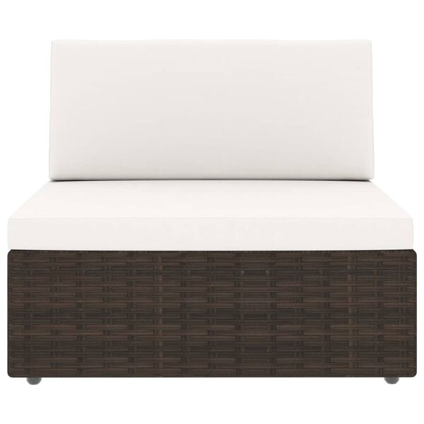 vidaXL Секційний диван 2-місний Коричневий Поліротанг