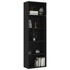 800991 vidaXL 5-Tier Book Cabinet Black 60x30x189 cm Chipboard