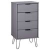 vidaXL Шафа з Шухлядами Сірий 45x39,5x90,3 см Масив Сосни