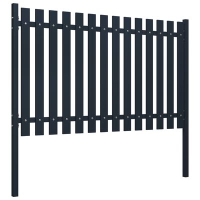 146472 vidaXL Fence Panel Anthracite 174,5x125 cm Powder-coated Steel