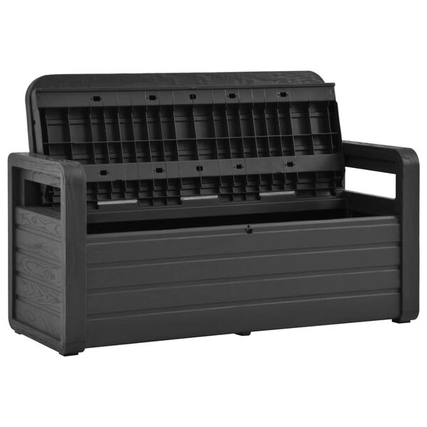 vidaXL Садова банкетка Антрацит 132,5 см Пластик