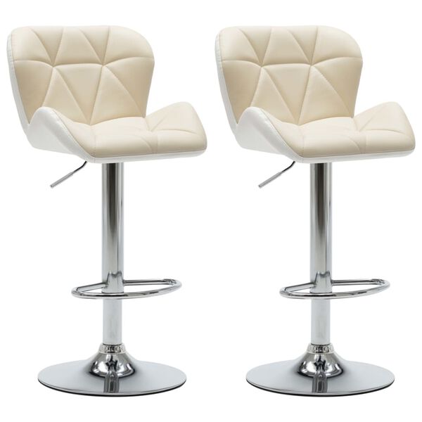 vidaXL Барні Стільці 2 шт Кремовий Штучна Шкіра