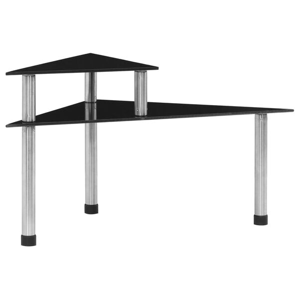 vidaXL Кухонна етажерка Чорний 49,5x35x26 см Загартоване скло