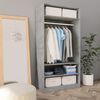 800229 vidaXL Wardrobe Concrete Grey 100x50x200 cm Chipboard