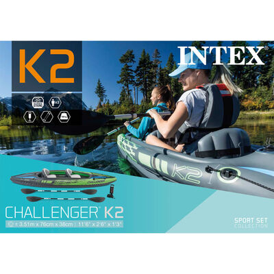 Intex Надувна байдарка "Challenger K2" 351x76x38 см 68306NP